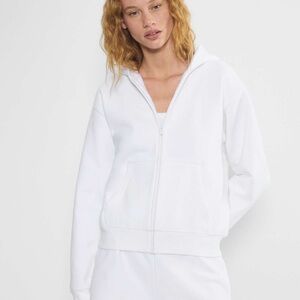 Aritzia White Hoodie Jacket